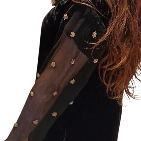 S/M🖤Gothic Vampir Witch Maxi Dress with Skull Embellished - Picture 7 of 11